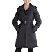 Jessie G. Women's Belted Puffer coat with Removable Hooded Vest - Black L