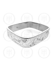 Sterling Silver -Engraved Square Bangle 15mm (EB-SQ-15)