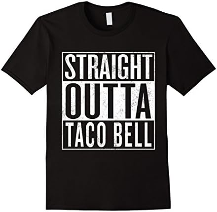 Men's STRAIGHT OUTTA TACO BELL T-shirt / Vintage Look Large Black