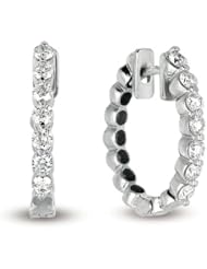 14K White Gold 0.63cttw Oval Diamond Earring