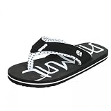 Womens Animal Swish Flip Flops - Black / White