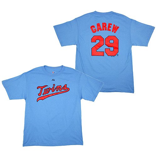 Minnesota Twins Rod Carew Throwback Majestic T Shirt (Medium)
