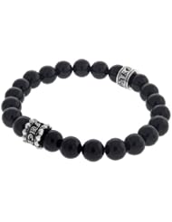 Chulyakov New York Buddha Bead Onyx Bracelet with Silver