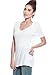 Alexander + David Women's Slub Cotton Modal Tops Burnout Loose V-Neck Boyfriend T-Shirt Stitch Back Casual Tee