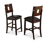Dark Brown Side Chairs Espresso Cappuccino Dining Bar Stools 24"