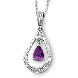 Sterling Silver June Blue CZ 18 Inch Birthstone Necklace