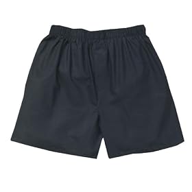 Buy Black Cotton Solid Boxers boxer shorts, heavyweight 100% cotton, FALSE FLY, longer cut seam. by Touch of Europe Boxers