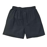 Black Cotton Solid Boxers boxer shorts, heavyweight 100% cotton, FALSE FLY, longer cut seam. 5 Adult Sizes by 
