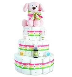 "Mama & Me" Baby Girl 3-Tier Diaper Cake (2 Colors)