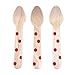 Dress My Cupcake Stamped Wooden Cutlery Dessert Spoons, Polka Dot, Red, 12-Pack