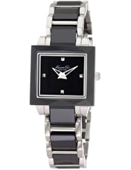 Kenneth Cole New York Womens KC4742 Petite Chic Classic Square Case with Ceramic Bezel Watch