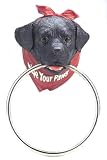 Black LAB dog labrador retreiver TOWEL RING