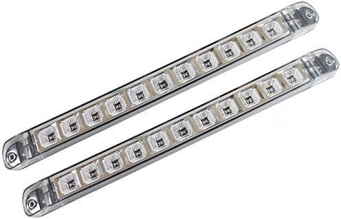 NEW 2 +++ Bright 17" Clear Lens Red Stop Brake Turn Tail Light BAR (WATERPROOF) with Chrome Reflector