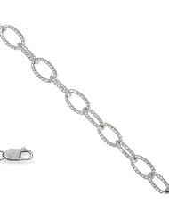 925 Sterling Silver Rhodium Plated 2.5 mm (3/32 Inch) Oval Rolo Chain Necklace 18" w/ Lobster Claw Clasp