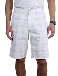 Apparel: Volcom Mens Frickin Plaid Chino Short, White, 36 - Volcom Young Men's