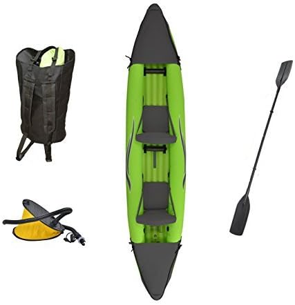 Outdoor Tuff Stinger 4 OTF-4252PK Inflatable Two-Person Sport Kayak with Rotatable Paddle, 425-Pound Capacity by Outdoor Tuff