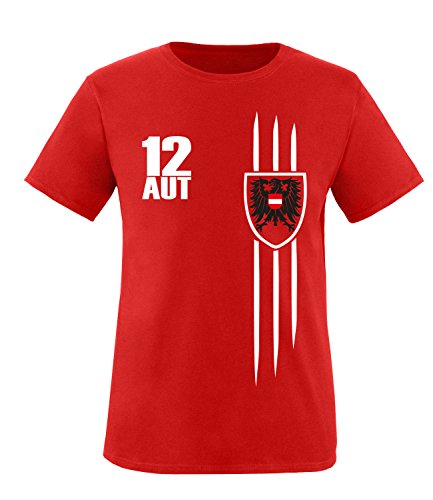 Luckja EM 2016 Trikot Ösrerreich Herren T-Shirt Rot-Weiss Grösse XL