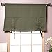 Best Home Fashion Premium Thermal Insulated Blackout Tie-Up Window Shade - Rod Pocket - Olive - 42