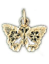Dazzlers Solid 14k Gold Butterfly Charm Pendant Available in three colors from jewelsberry (weights: 0.6 grams only)
