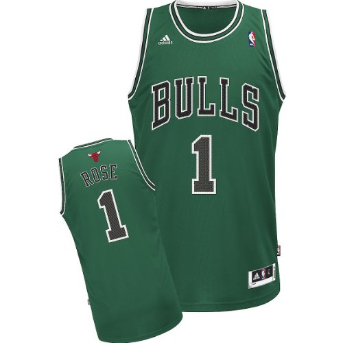 Chicago Bulls Derrick Rose Youth Green St. Patrick's Day Adidas Swingman Revolution 30 Jersey (L (14/16))