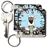Osama Bin Stupid - World Turns Unites Against Terrorism briefly - Set Of 6 Key Chains