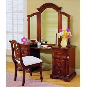 823 Series Vanity Desk in Warm Cherry