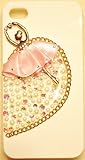 Ballerina Ballet Dancer White Crystal & Pearl Case for Iphone 4s & 4 Verizon AT&T Sprint Bling Golden Chain Design