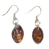 Narrow Caverns Dangle Earrings, Genuine Shell, Dyed