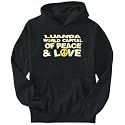 Hoodie Mens Black " Luanda WORLD CAPITAL OF PEACE AND LOVE " Capitals
