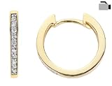 Diamond Hoop Earrings 1/20 Carat (ctw) in Yellow Gold