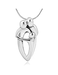 925 Sterling Silver Love Family Hug Parents Mother Father and a Child Pendant Necklace 18 Jewelry for Women and Teens - Nickel Free