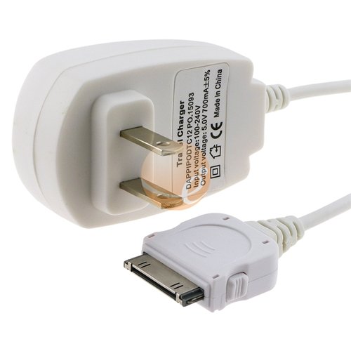 Apple Ipod (Touch, Classic, Nano) / Iphone (3G, 3GS, 4G) Travel Home Wall Charger