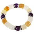 Purple Quartz & Yellow Aventurine Handmade Bangle Bracelet