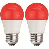 TCP RLAS155W2RD36 LED A15 - 40 Watt Equivalent (5W) Red Light Bulb - 2 Pack