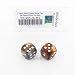 WCXDG2024E2 Copper and Steal Gemini Dice with White Pips 20mm (3/4in) D6 Pack of 2