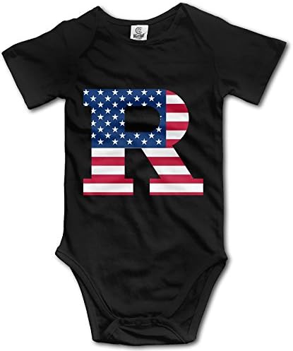 HYRONE Rutgers University R Logo Flag Baby Bodysuit Long Sleeve Romper Suits Size 6 M Black