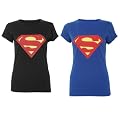 WOMENS SUPERMAN PRINT T SHIRT CROP TOP LADIES.