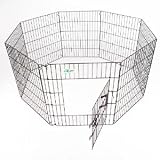 30H x 24 8 Panel GoGo Black Epoxy Exercise Pen w/ Door