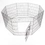 30"H x 24" 8 Panel GoGo Black Epoxy Exercise Pen w/ Door