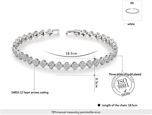 ROXI Swiss CZ Platinum Plating Luxury Plum Blossom Bracelet with 150pcs Stones Arrow Heart Cuting Jewelry