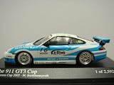Review Minichamps 400056216 / Diecast Model Porsche 911 GT3 Cup Keramag (2005) in Blue and White