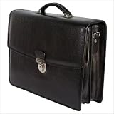 Dr. Koffer Fine Leather Accessories Barry Flapover Briefcase MB019 Leather/Color: Karelia Black