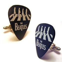 THE BEATLES ABBEY ROAD Silhouette Black and White Picks Pick Cufflinks Cuff Links