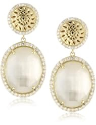 Phillips Frankel "Energy" Logo Top Diamond and Mother-Of-Pearl Earrings