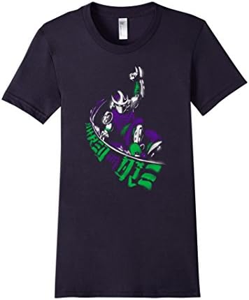 Women's "Shred or Die" retro 80's style pop-culture skateboard shirt Large Navy