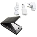 apple ipod touch 2nd gen travel accessory pack with leather flip case, usb cable, home charger and car charger
