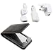 apple ipod touch 2nd and new 2009 3rd generation travel accessory pack with leather flip case, usb cable, home charger and car charger