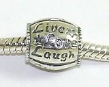 “Live Love Laugh” – Sterling Silver Charm Bead – fits Pandora, Chamilia etc style Bracelets – SpangleBead
