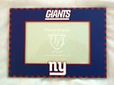 New York Giants 4x6 Art Glass Picture Frame. 9x6 in Outside Dimensions, Navy with Red Accents & White Lettering, Stand up