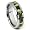 Tungsten Carbide Green Riverstone Inlay Wedding Band Ring Sz 7.0 SN#697